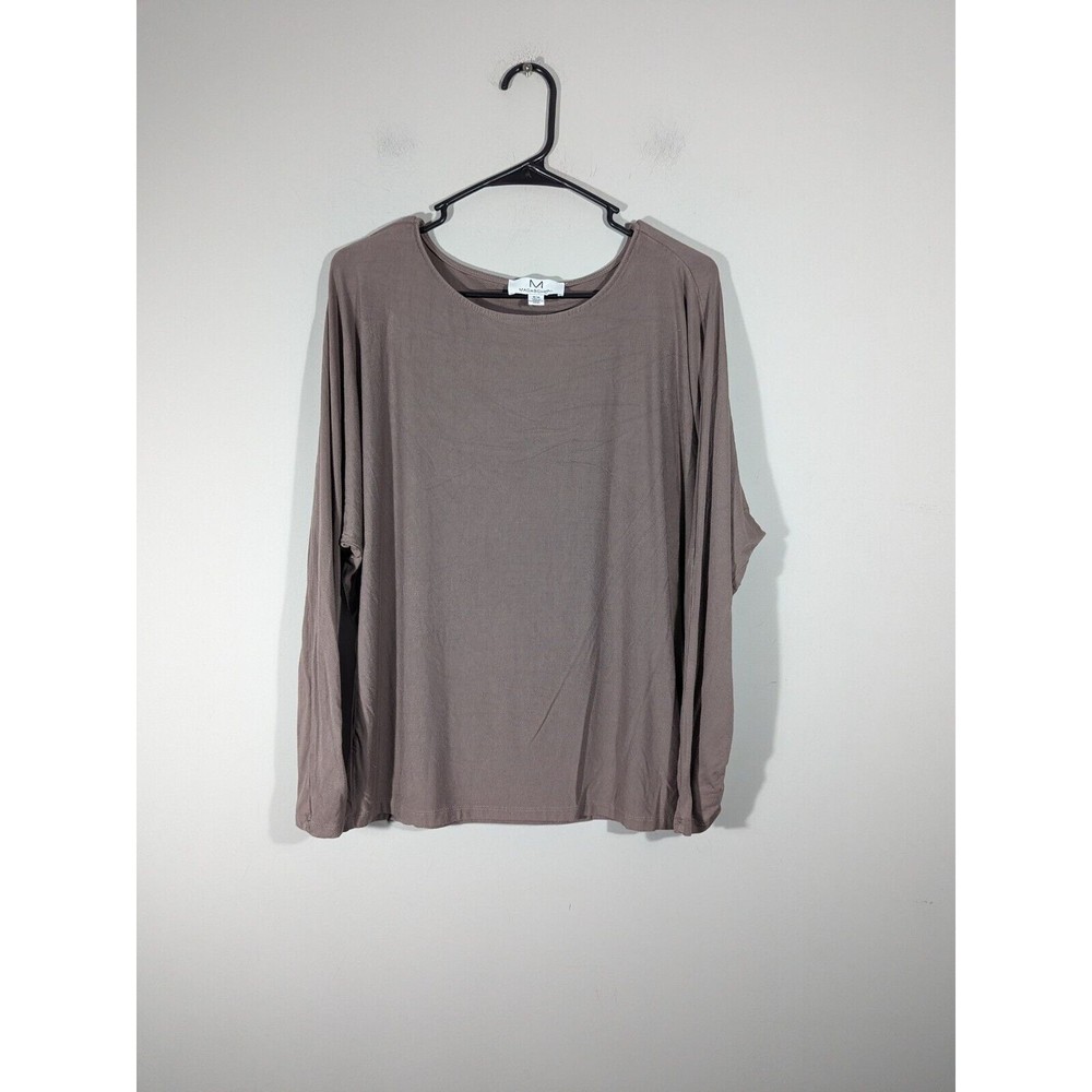 Magaschoni Ruched Long Sleeve Top Women Size‎ M